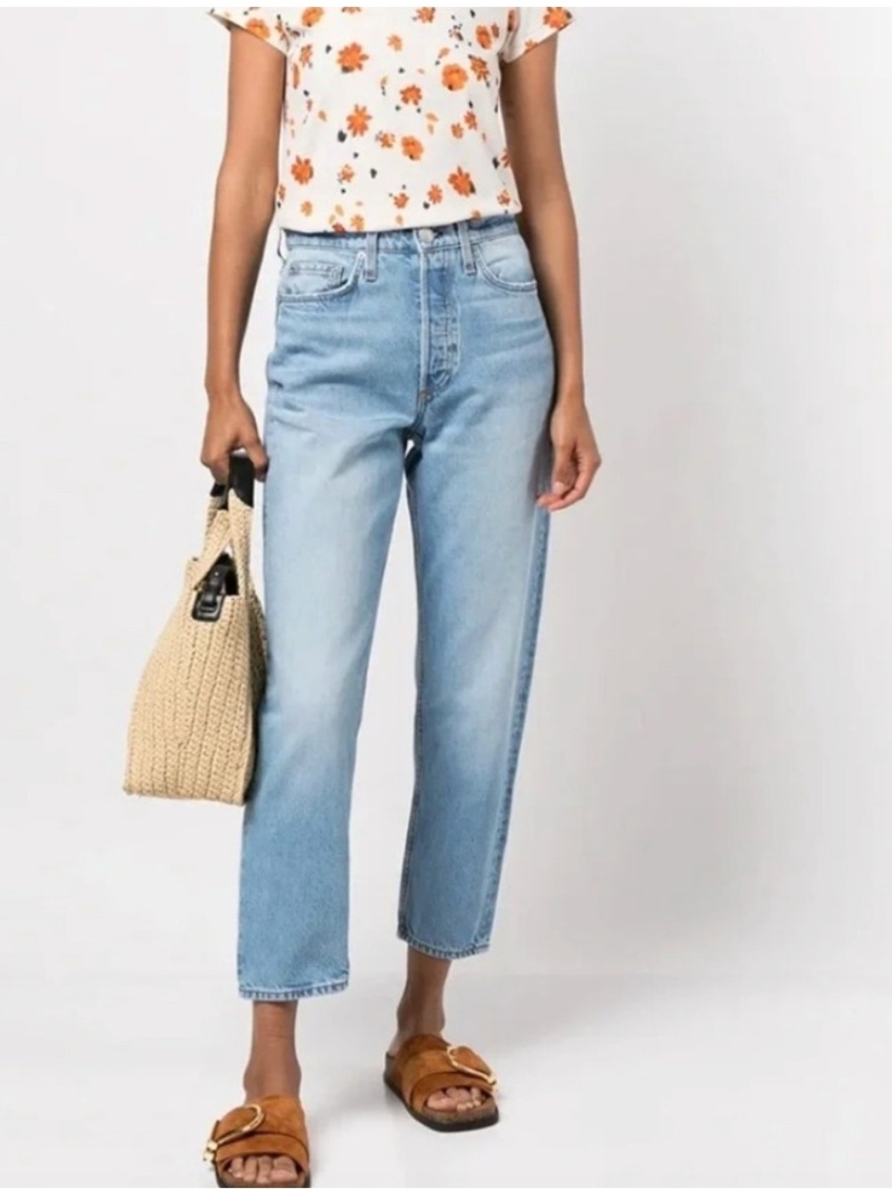 rag & bone Alissa High-Rise Barrel Leg Jeans, Size 30
